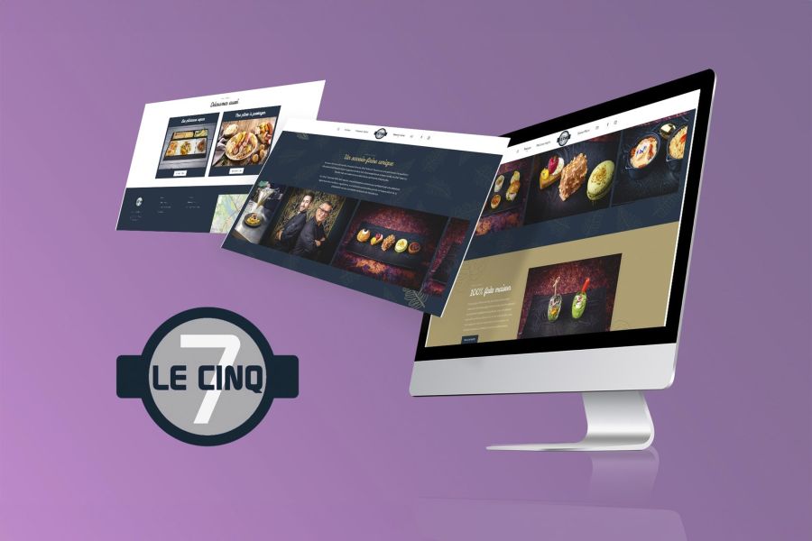 Pages du site internet du Cinq 7 sur écran