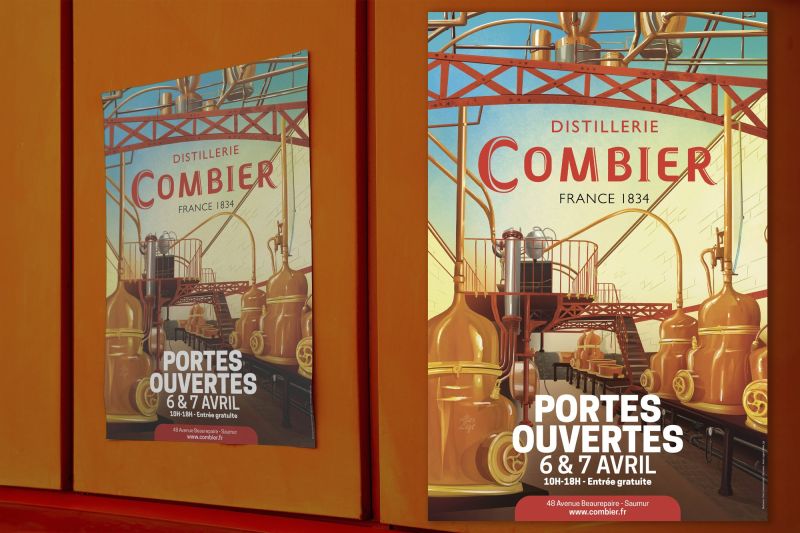 Affiches « Portes ouvertes » de la Distillerie Combier, conçues et illustrées par Pixim