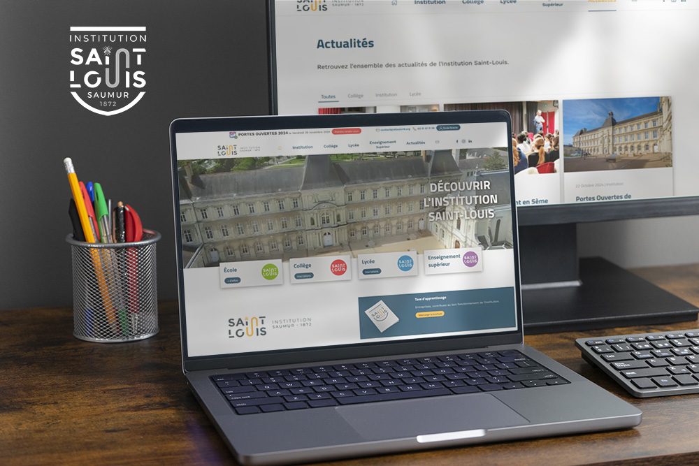 Site internet de l’Institution Saint Louis affiché sur un ordinateur portable